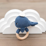 KawaiOnO Handmade Cotton Crochet Rattler: Whale