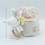 KawaiOnO Handmade Cotton Crochet Rattler: Unicorn