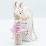 KawaiOnO Handmade Bunny Crochet Plushie Doll: Daughter Bunny