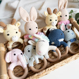 KawaiOnO Handmade Cotton Crochet Rattler: Giraffe