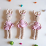 KawaiOnO Handmade Bunny Crochet Plushie Doll: Daughter Bunny