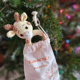 KawaiOnO Handmade Cotton Crochet Rattler: Giraffe